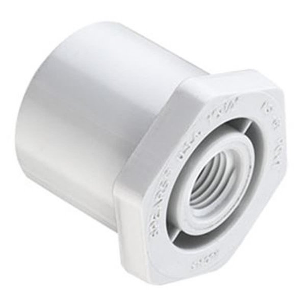 Spears 0.5 x 1 in. PVC SCH 40 Schedule Reducer Bushing; White 438211